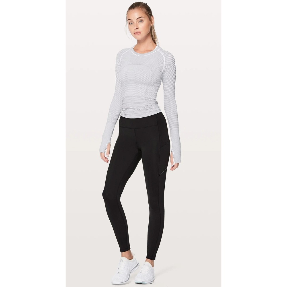 Lululemon Speed Up Tight 28 Black Luxtreme Running Leggings Pockets Size 4